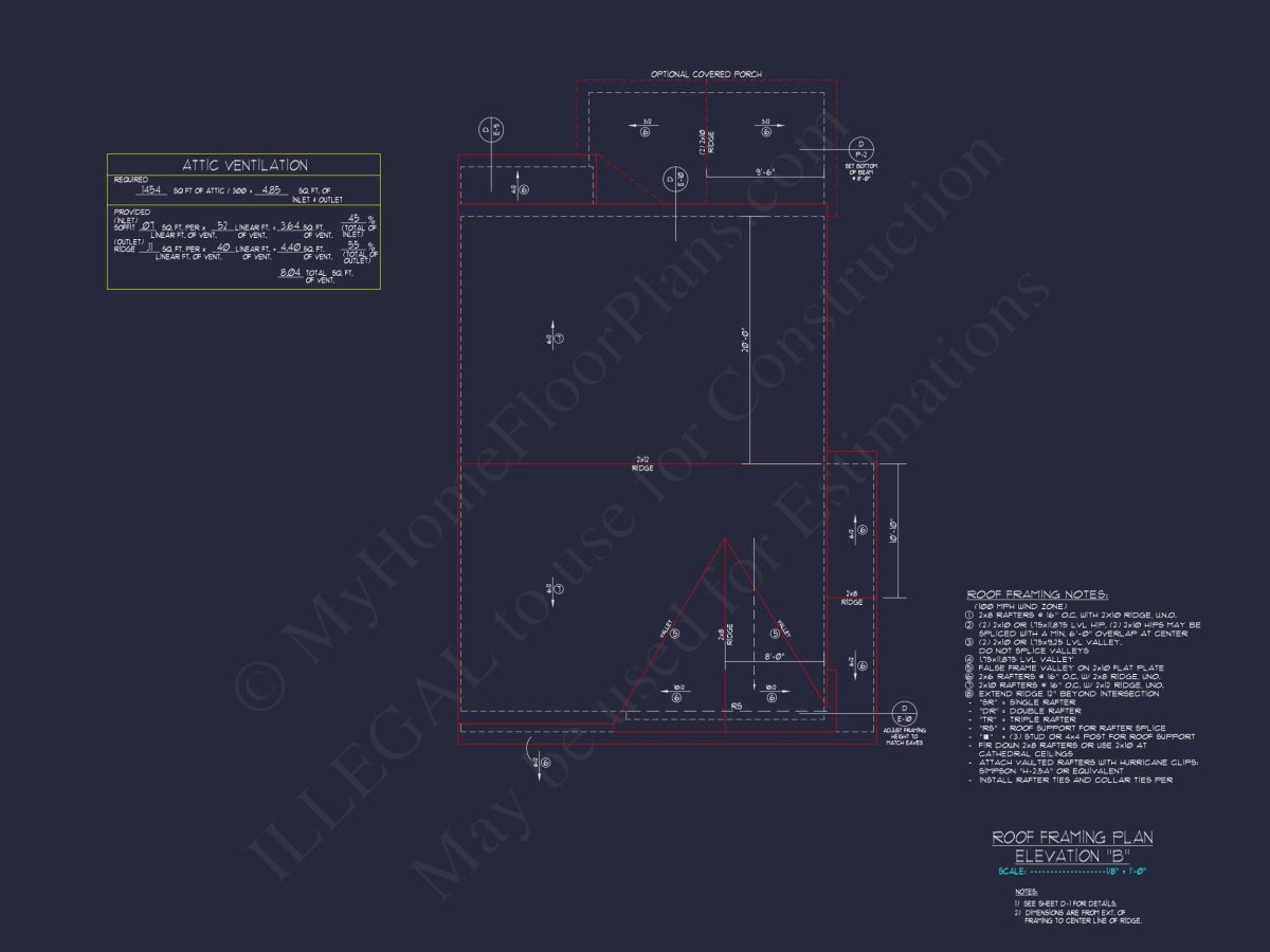Modern Craftsman house Floor Plan with 2-Story Design and CAD