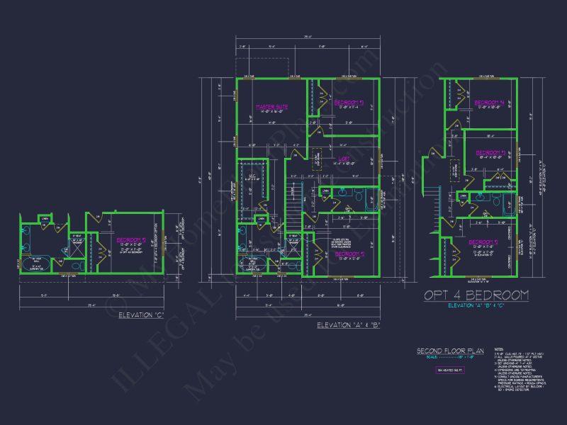 Modern Craftsman house Floor Plan with 2-Story Design and CAD