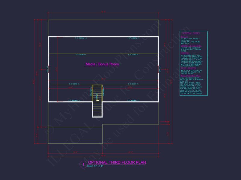 Modern Craftsman house Floor Plan with 4 Bedrooms & Bonus