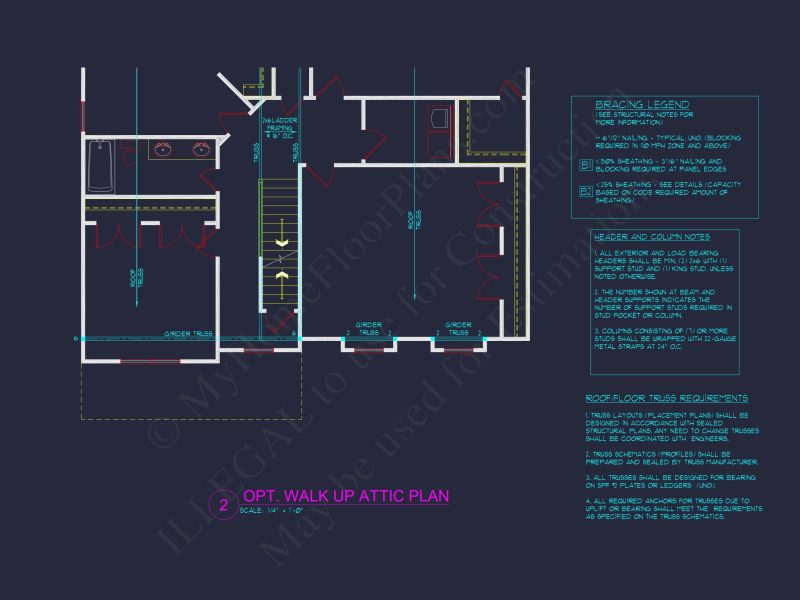 Modern Craftsman house Floor Plan with 4 Bedrooms & Bonus