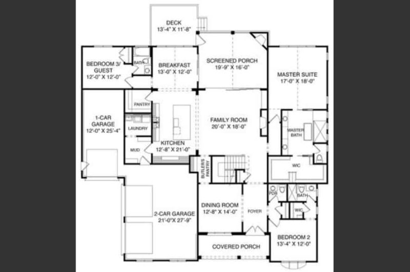 Modern Craftsman house Floor Plan with 5 Bedrooms and CAD Designs