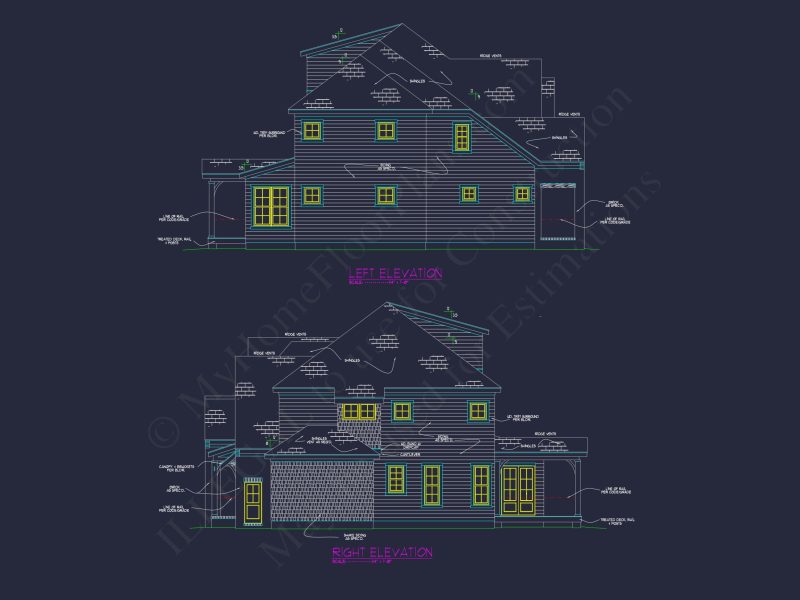 Modern Craftsman house Floor Plan with CAD Designs & Blueprints