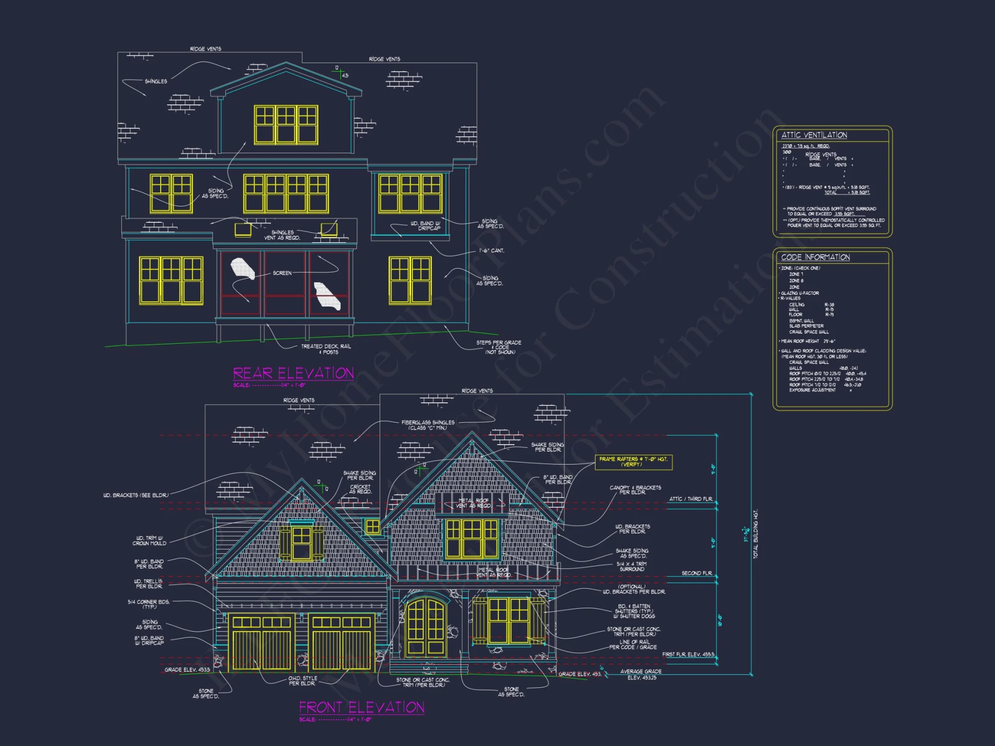 Modern Craftsman house Floor Plan with CAD Designs & Blueprints