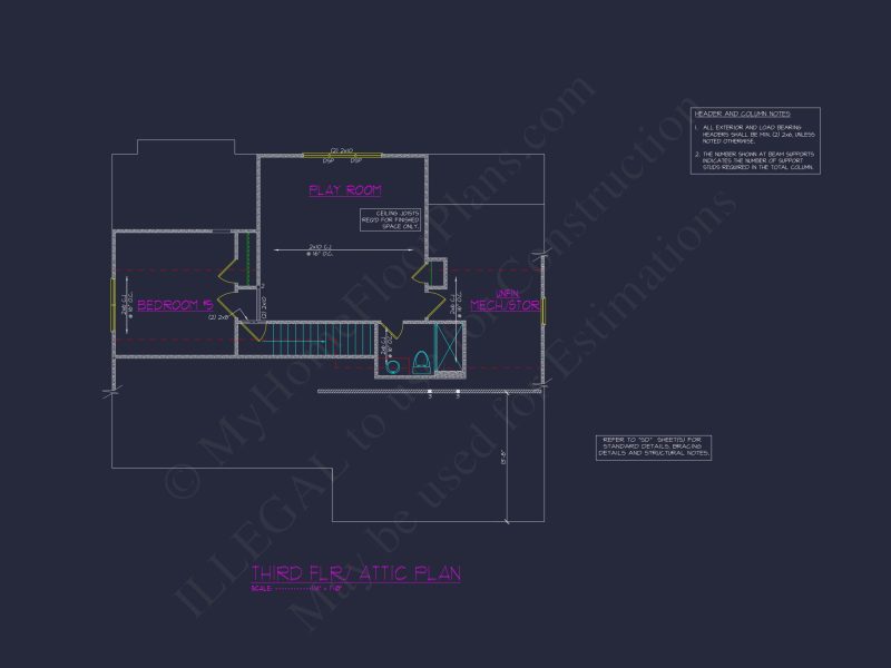 Modern Craftsman house Floor Plan with CAD Designs & Blueprints
