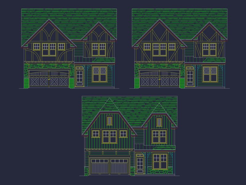 Modern Craftsman house Floor Plan with CAD and Blueprint Designs