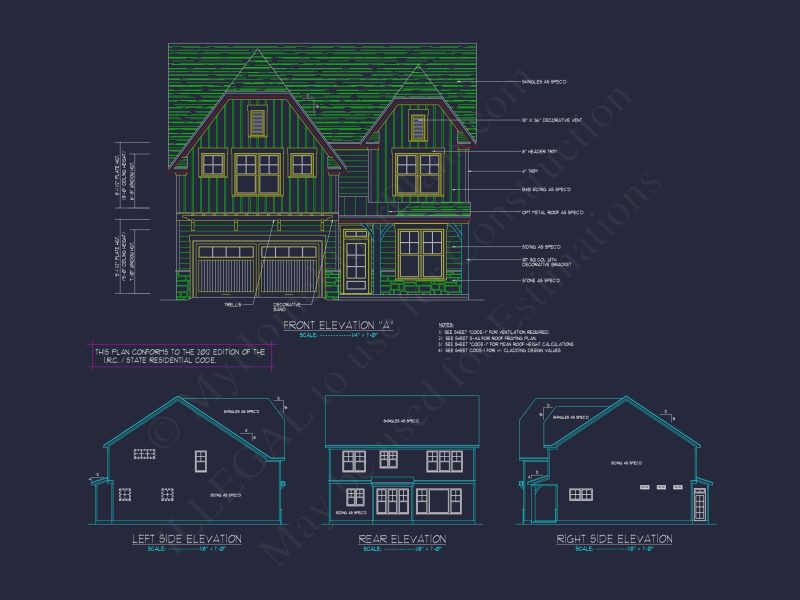 Modern Craftsman house Floor Plan with CAD and Blueprint Designs
