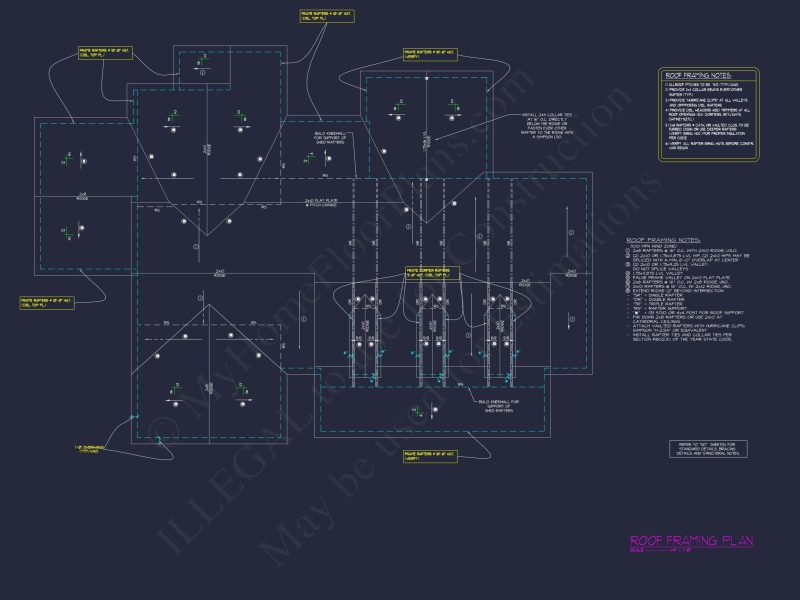 Modern Craftsman house Floor Plan with Detailed Architecture