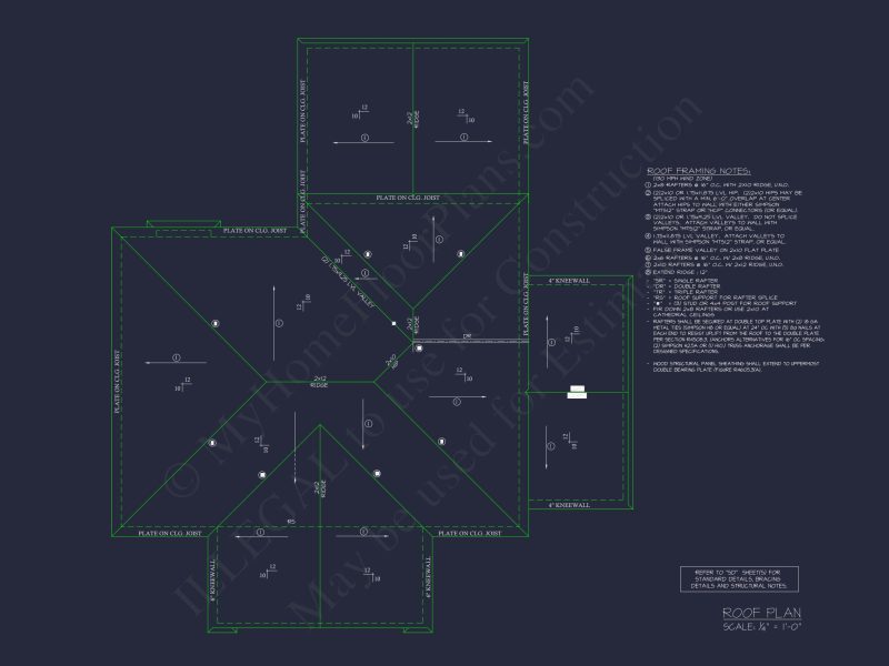 Modern Craftsman house Floor Plan with Detailed Blueprint Designs