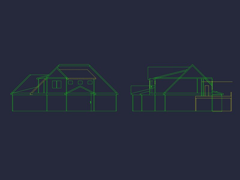 Modern Craftsman house Floor Plan with Detailed CAD Designs