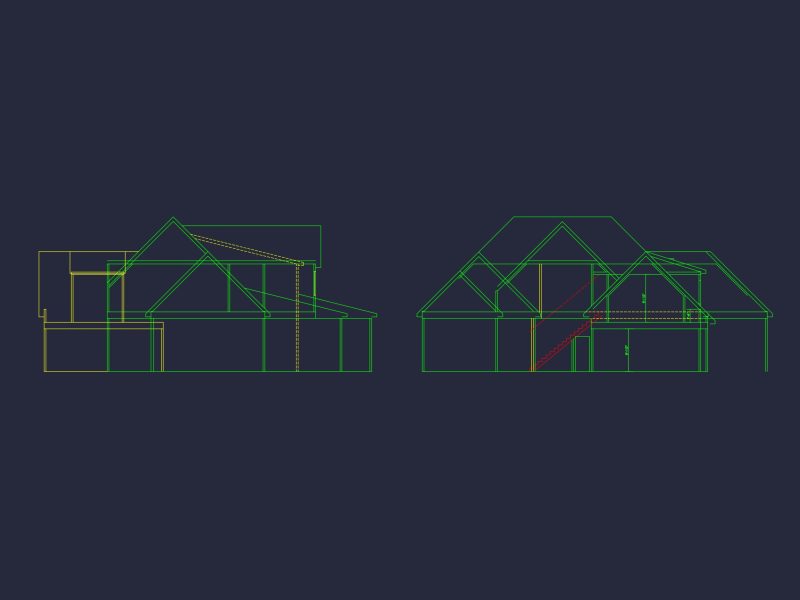 Modern Craftsman house Floor Plan with Detailed CAD Designs
