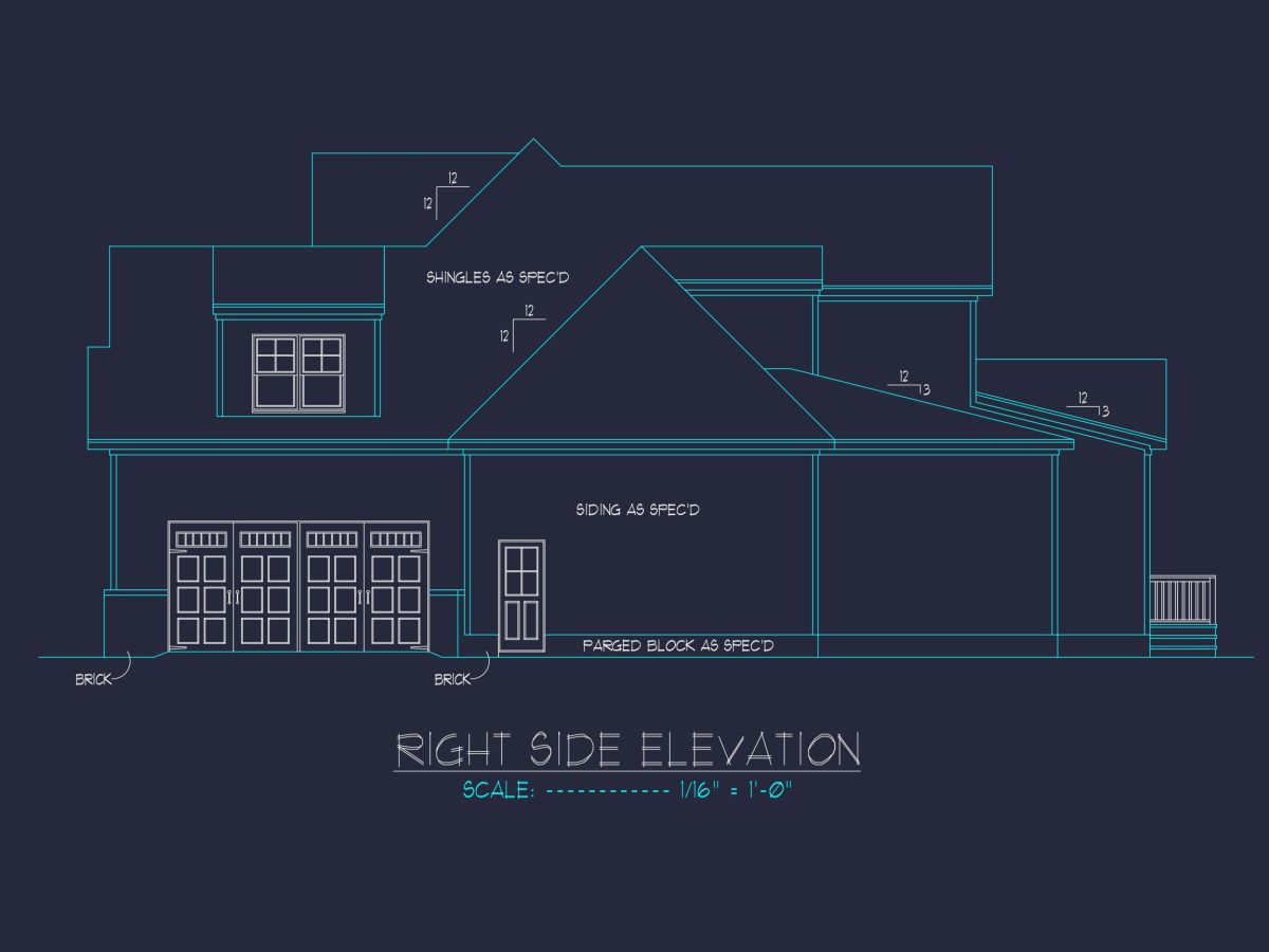 Modern Craftsman house Floor Plan with Detailed CAD Designs