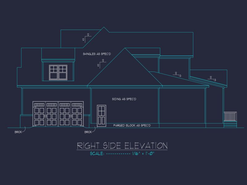 Modern Craftsman house Floor Plan with Detailed CAD Designs