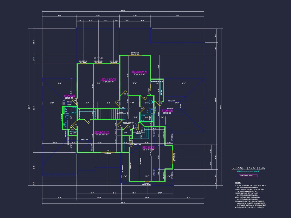 Modern Craftsman house Floor Plan with Detailed CAD Designs