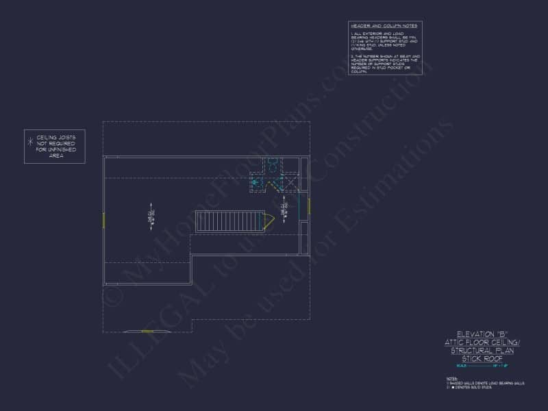 "2-Story Modern Craftsman house Plan CAD Blueprint with Detailed Features"