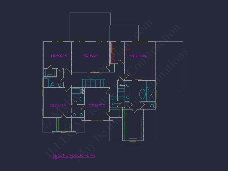 Modern Craftsman house Plan - 3, 978 Sq. Ft., 4 Beds, 2.5-Story