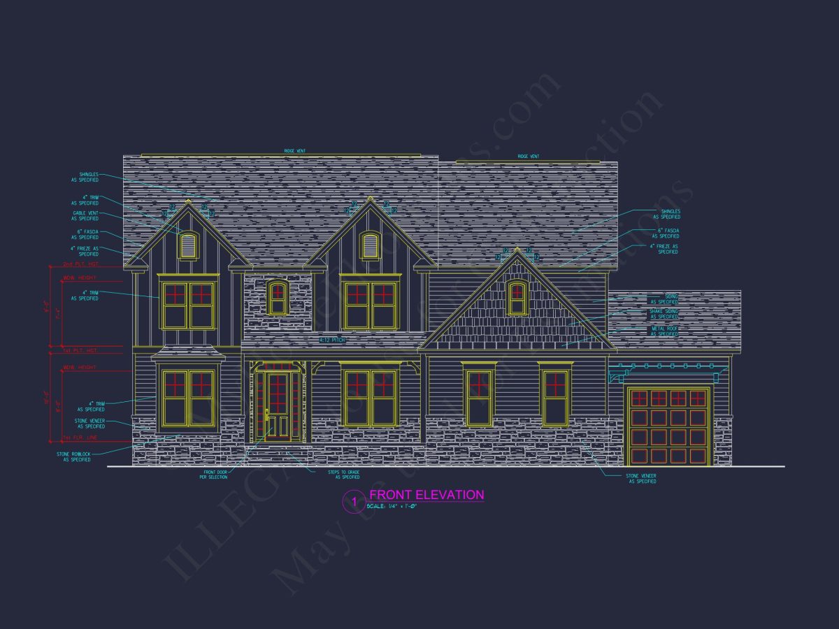 Modern Craftsman house Plan: Architectural Blueprint Designs