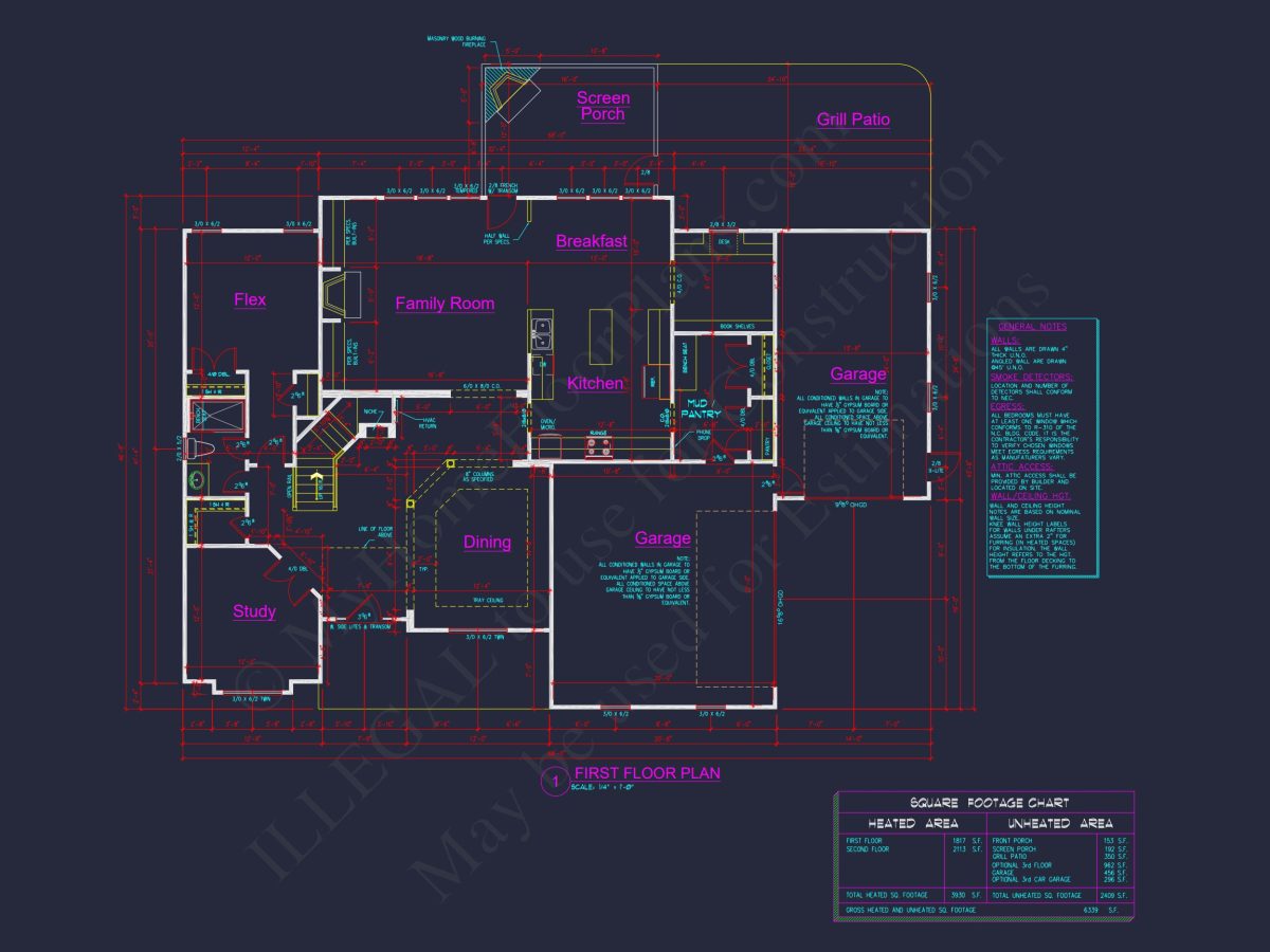 Modern Craftsman house Plan: Architectural Blueprint Designs