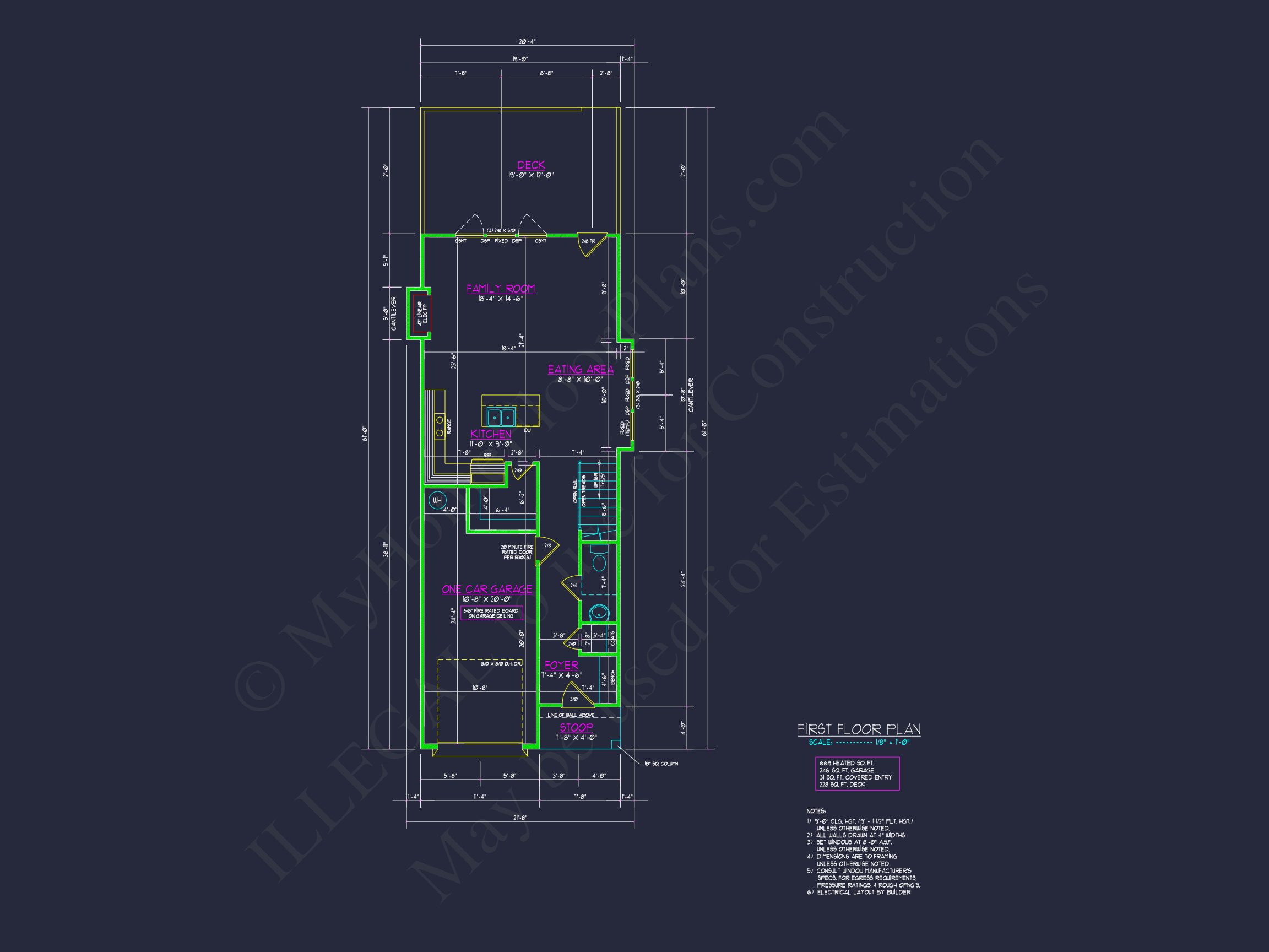 Modern Craftsman Home Plan - Architectural CAD Designs