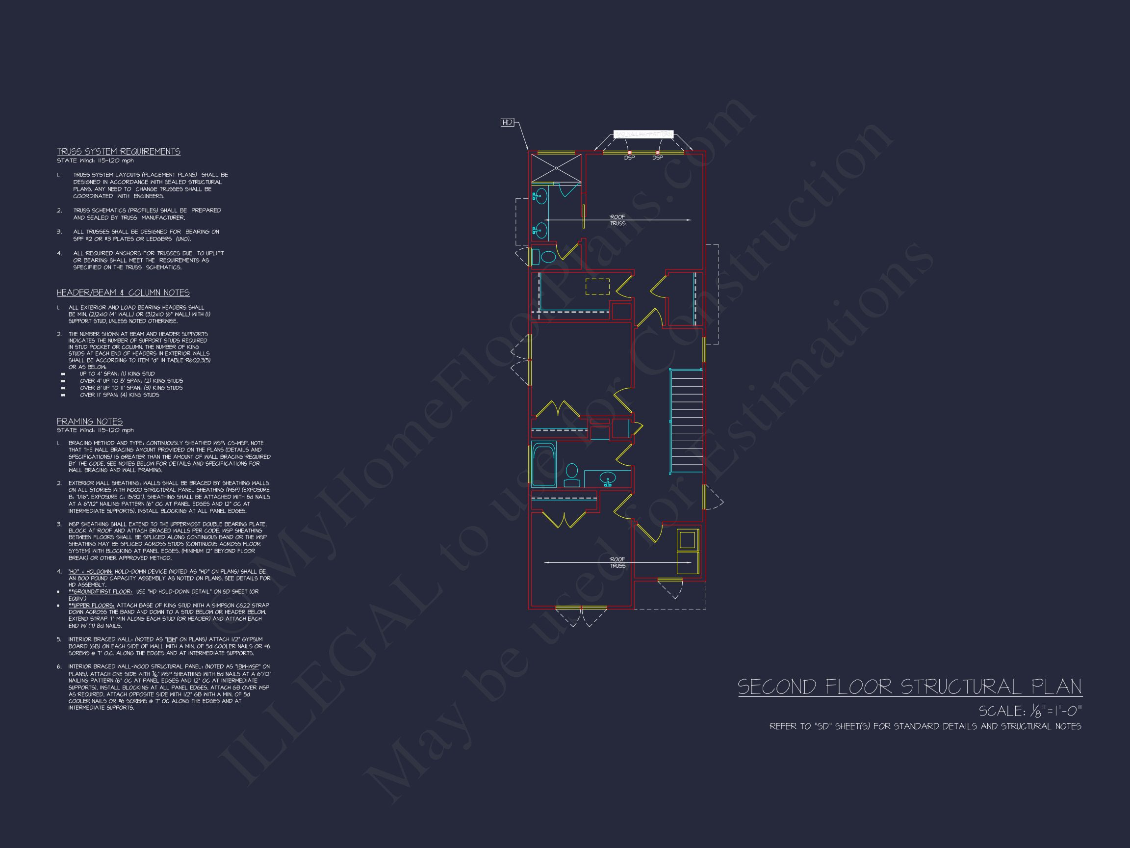 Modern Craftsman Home Plan - Architectural CAD Designs