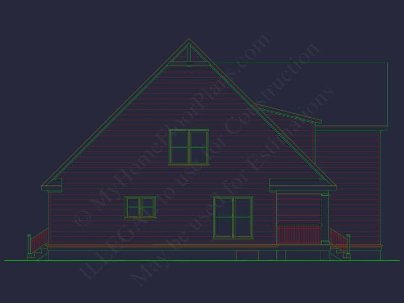 Modern Craftsman house Plan: CAD Blueprint with Floor Designs