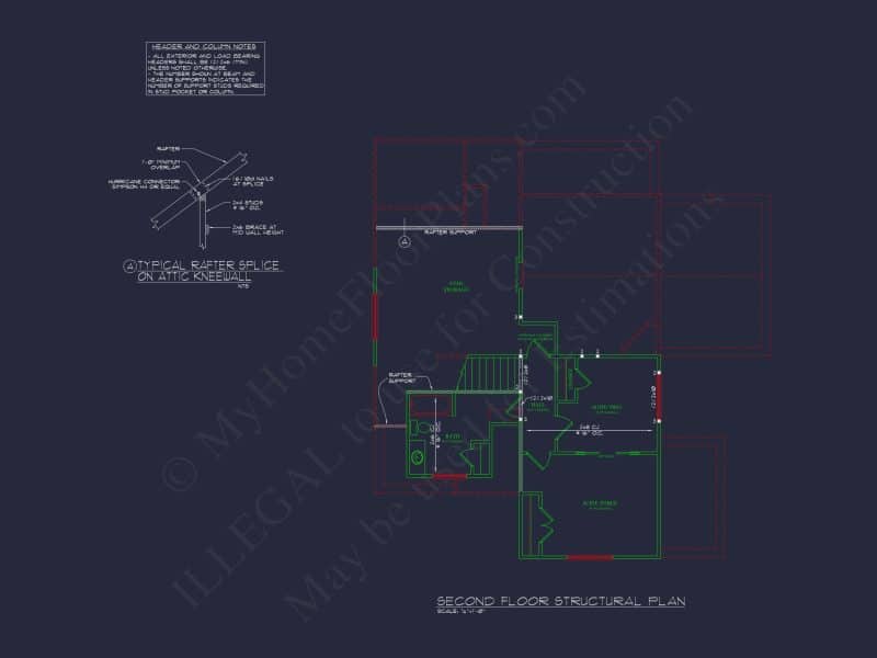 Modern Craftsman house Plan: CAD Blueprint with Floor Designs