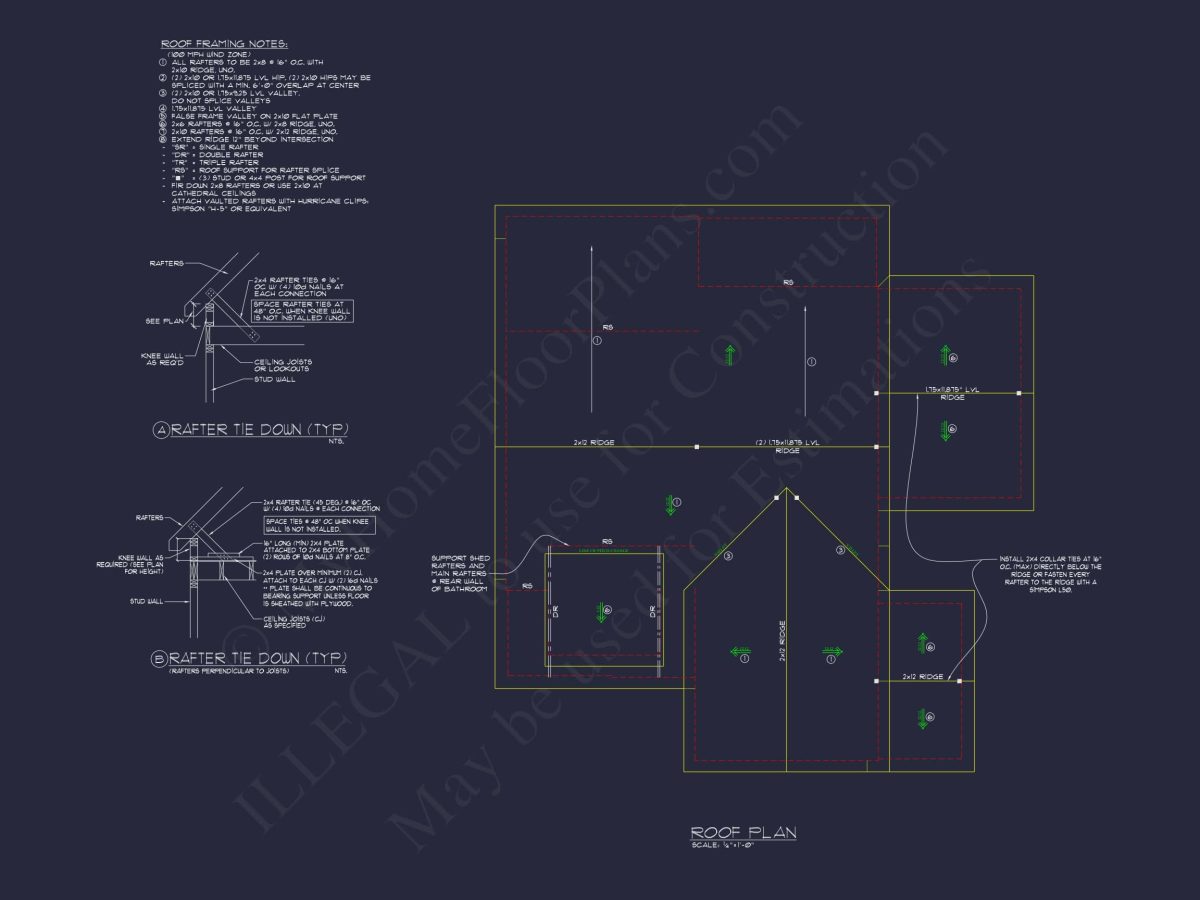 Modern Craftsman house Plan: CAD Blueprint with Floor Designs