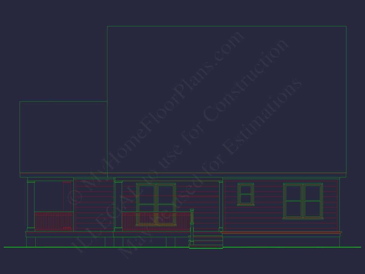 Modern Craftsman house Plan: CAD Blueprint with Floor Designs