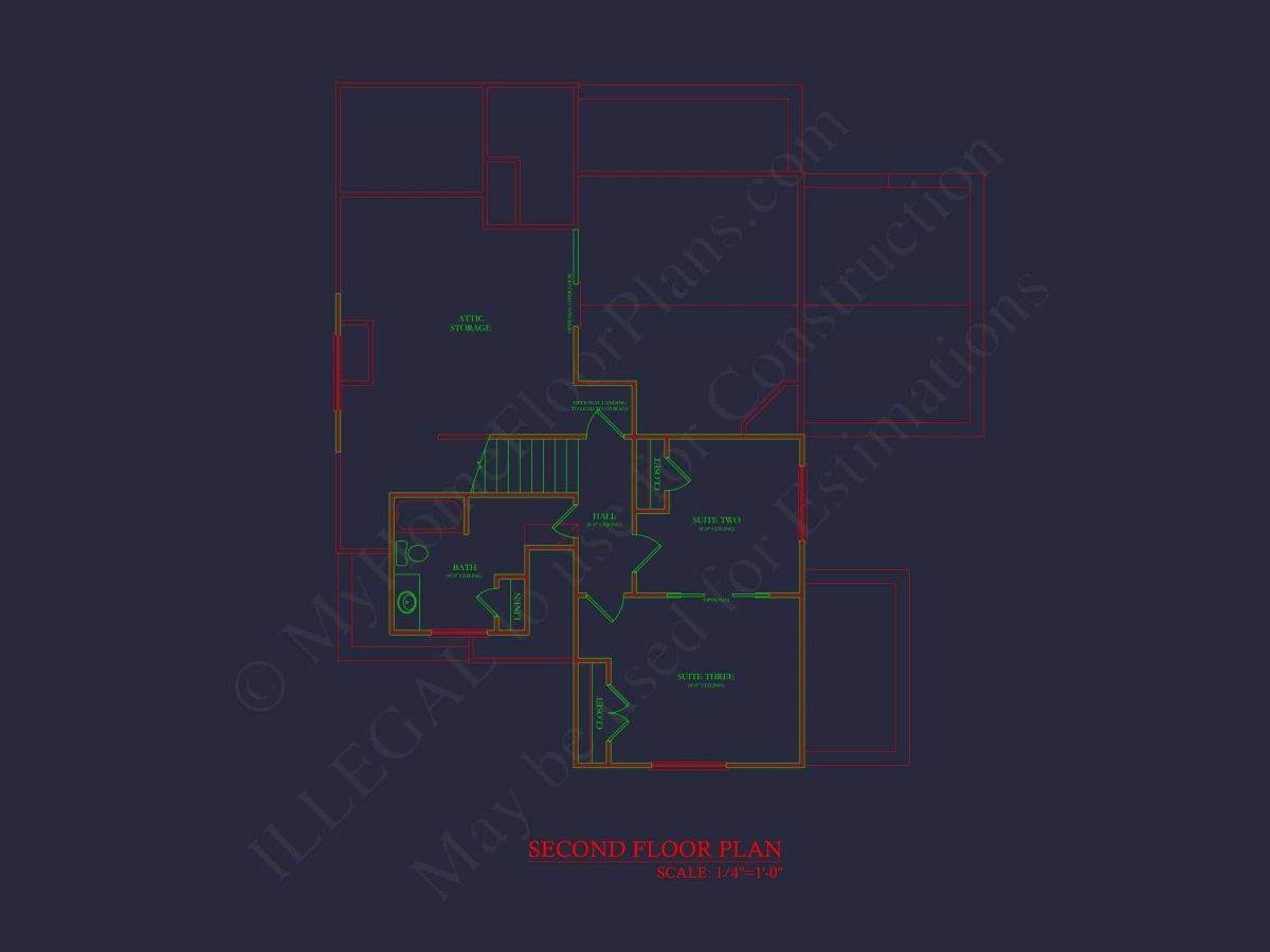 Modern Craftsman house Plan: CAD Blueprint with Floor Designs