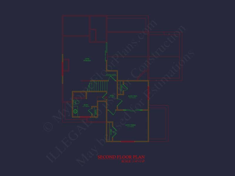 Modern Craftsman house Plan: CAD Blueprint with Floor Designs