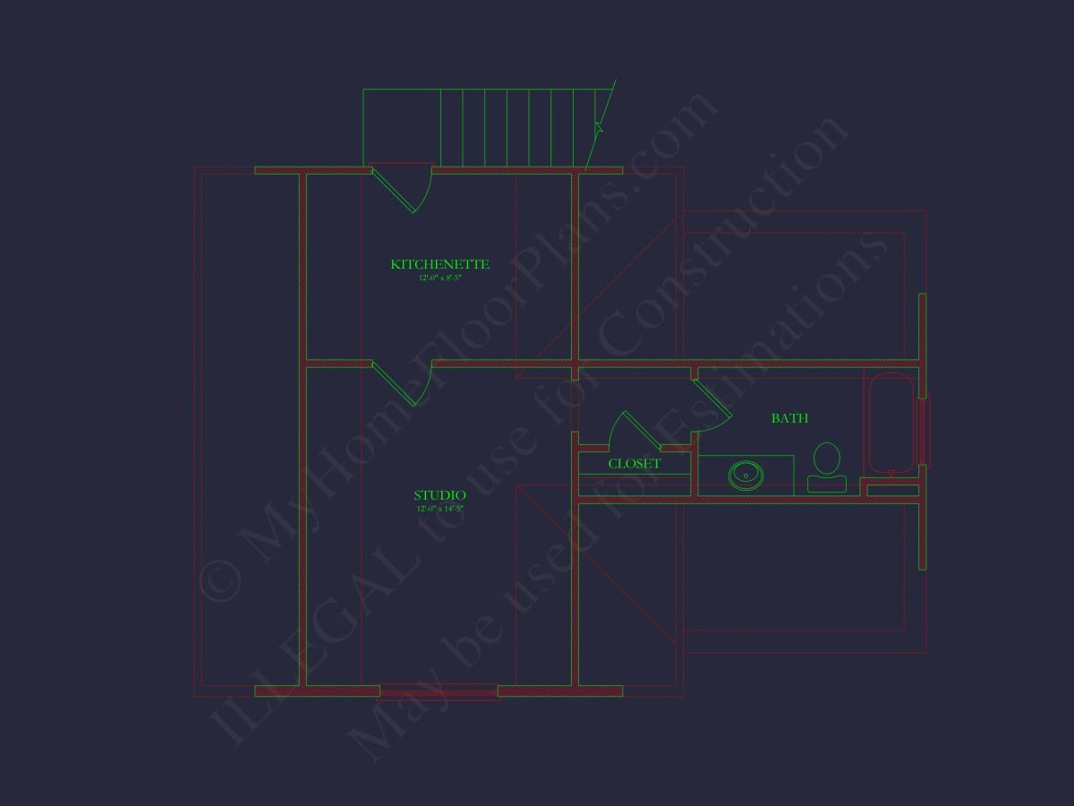 Modern Craftsman house Plan: CAD Blueprint with Floor Designs
