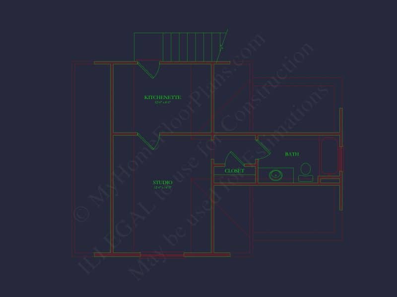 Modern Craftsman house Plan: CAD Blueprint with Floor Designs