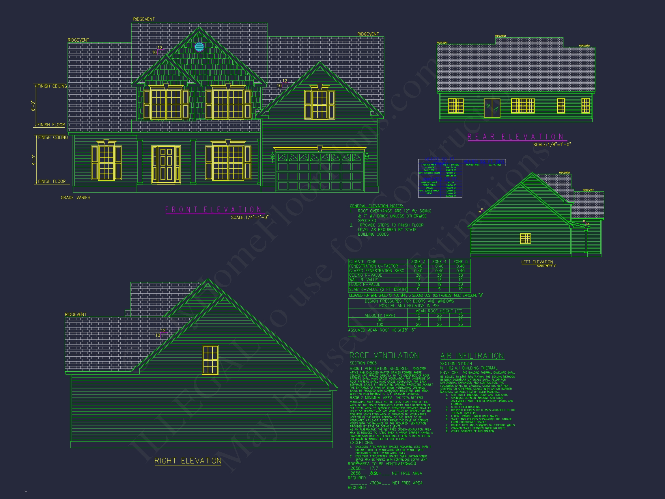 Modern Craftsman Home Plan - Detailed Floor Plan and CAD Design