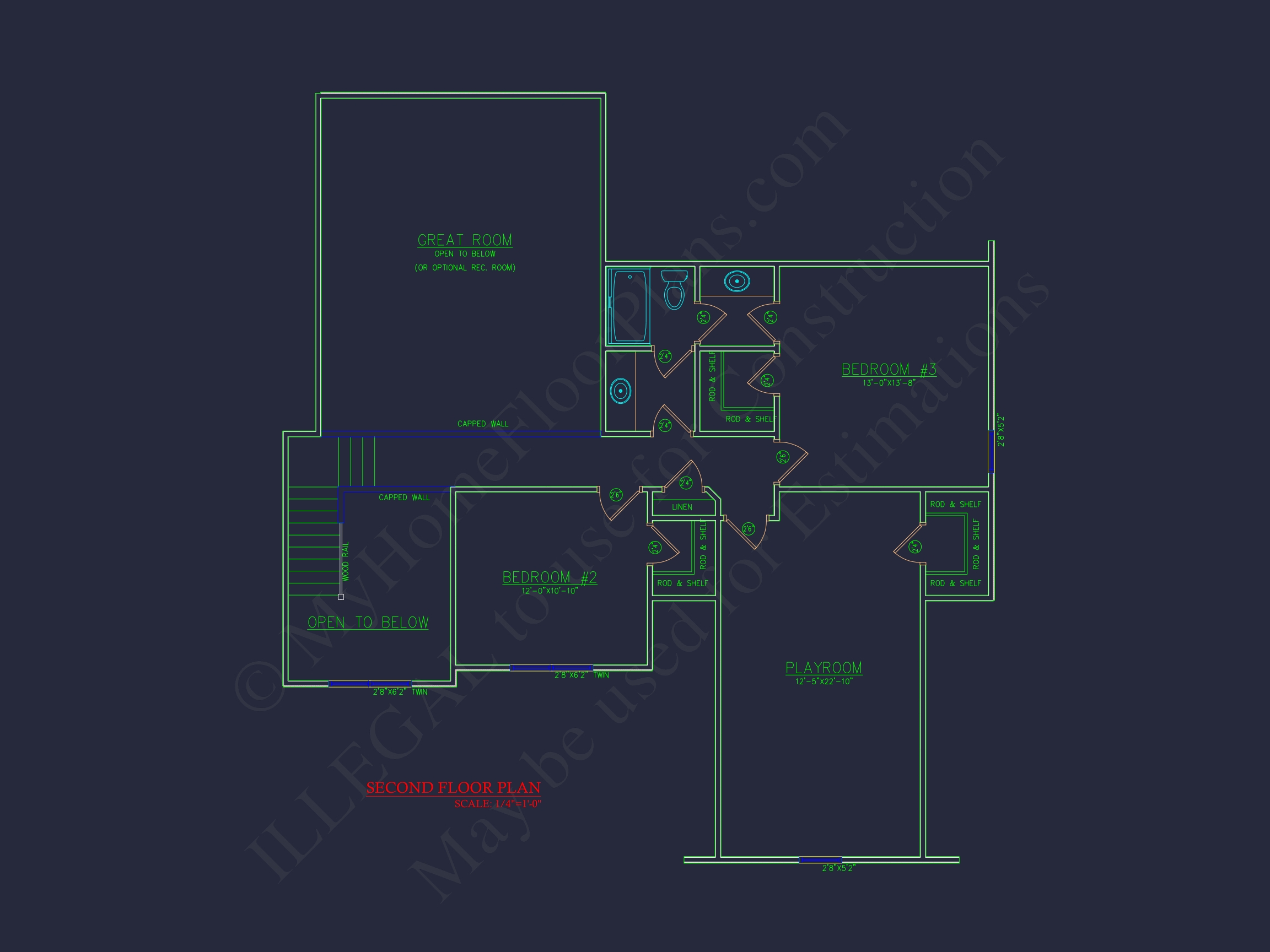 Modern Craftsman Home Plan - Detailed Floor Plan and CAD Design