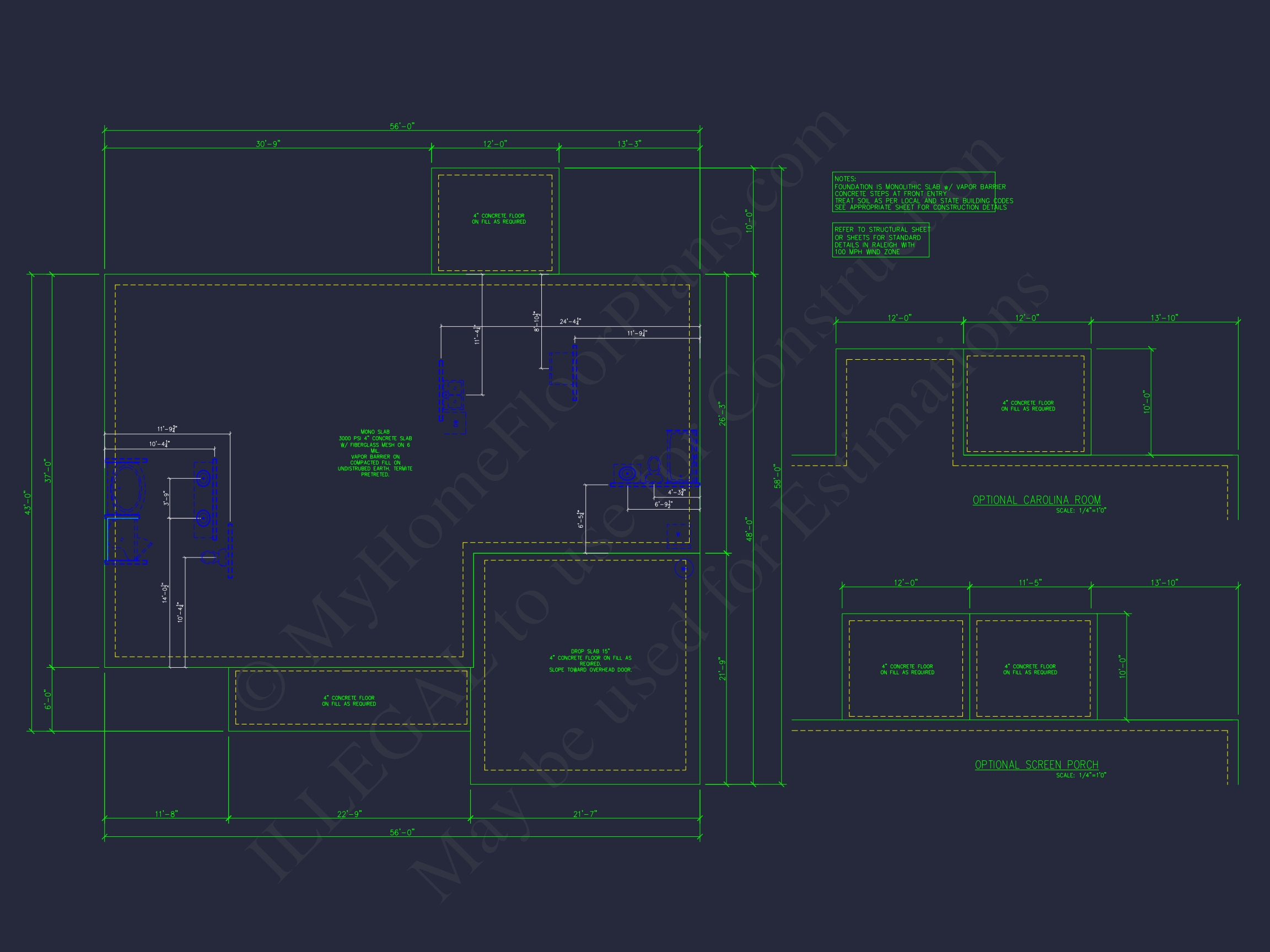 Modern Craftsman Home Plan - Detailed Floor Plan and CAD Design