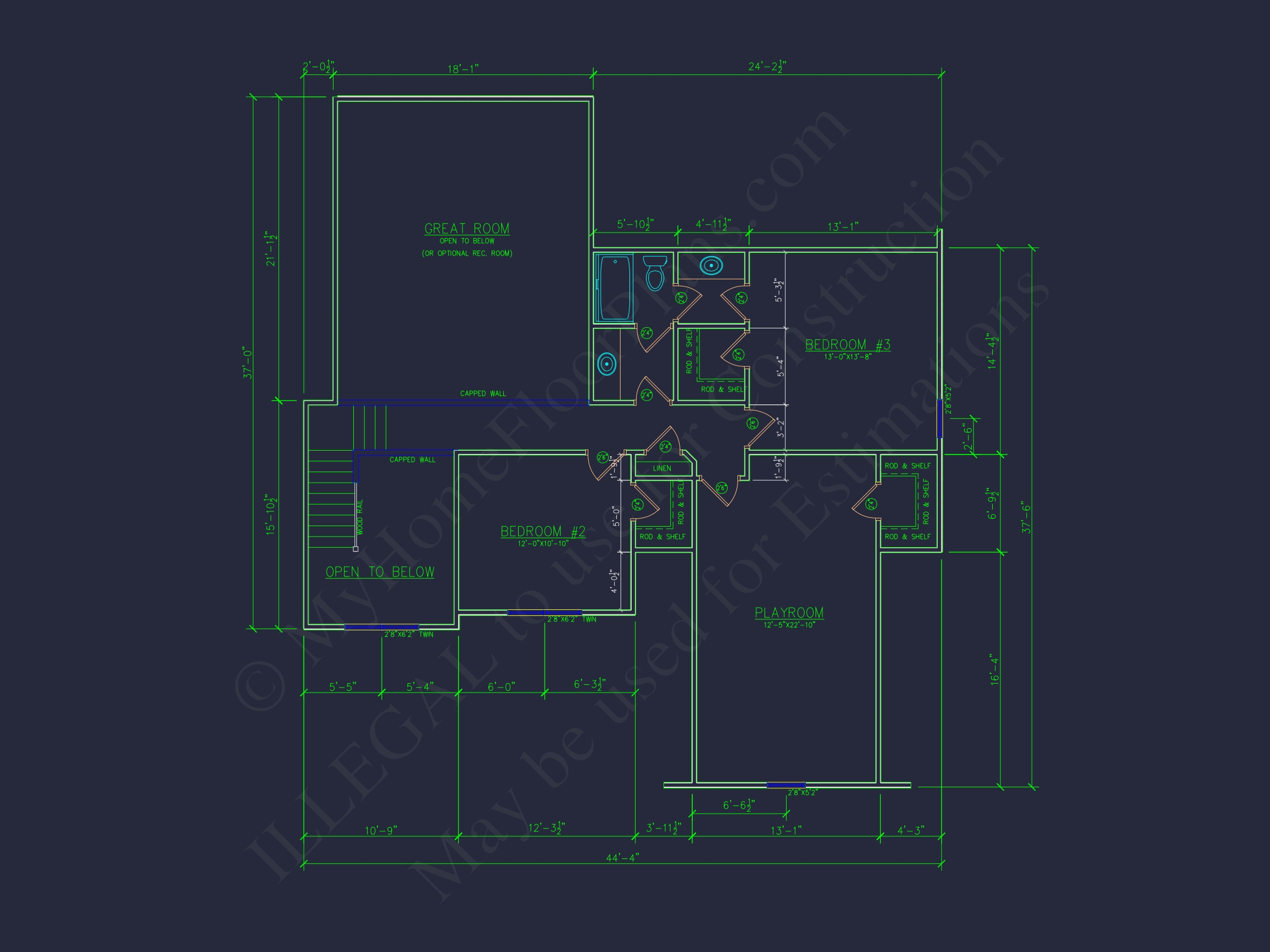 Modern Craftsman Home Plan - Detailed Floor Plan and CAD Design