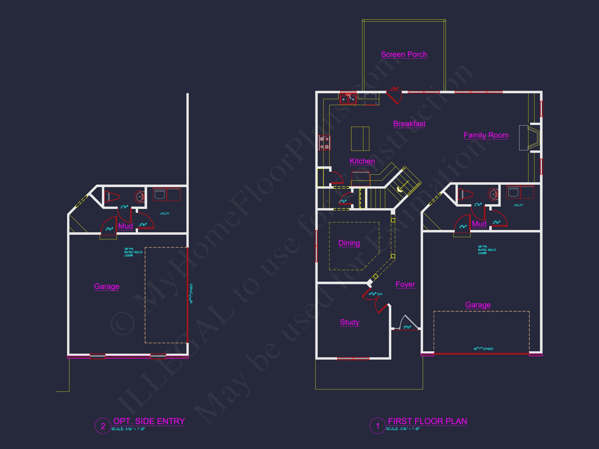 Modern Craftsman house Plan: Floor Plans,CAD & Designs