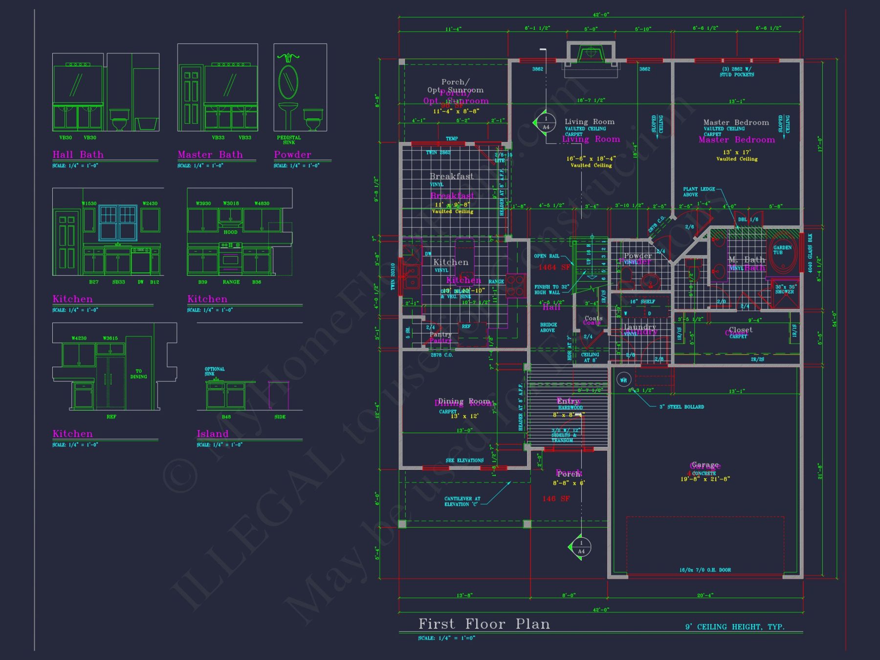Modern Craftsman house Plan: Spacious Designs with 54'-0" Depth