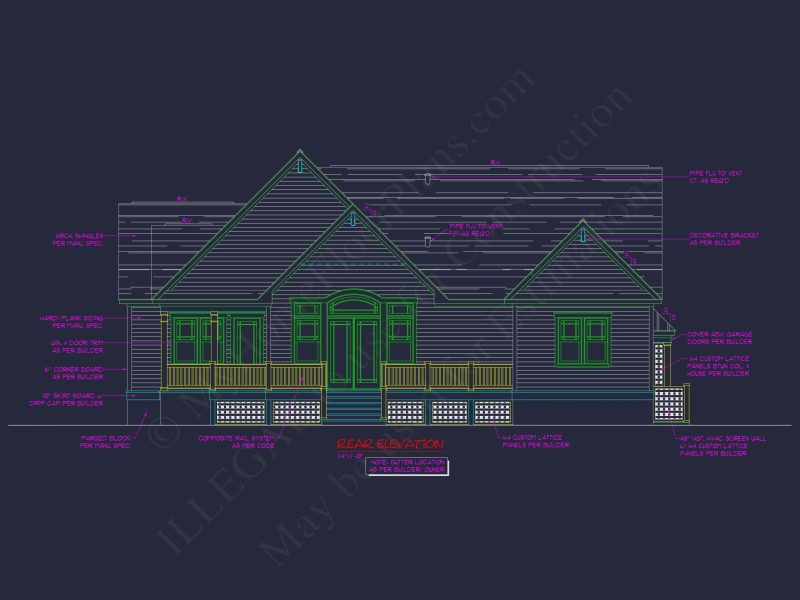 Modern Craftsman house Plan With Full CAD Designs and Blueprints