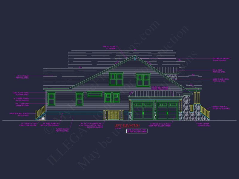 Modern Craftsman house Plan With Full CAD Designs and Blueprints