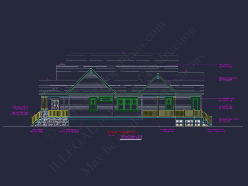Modern Craftsman house Plan With Full CAD Designs and Blueprints