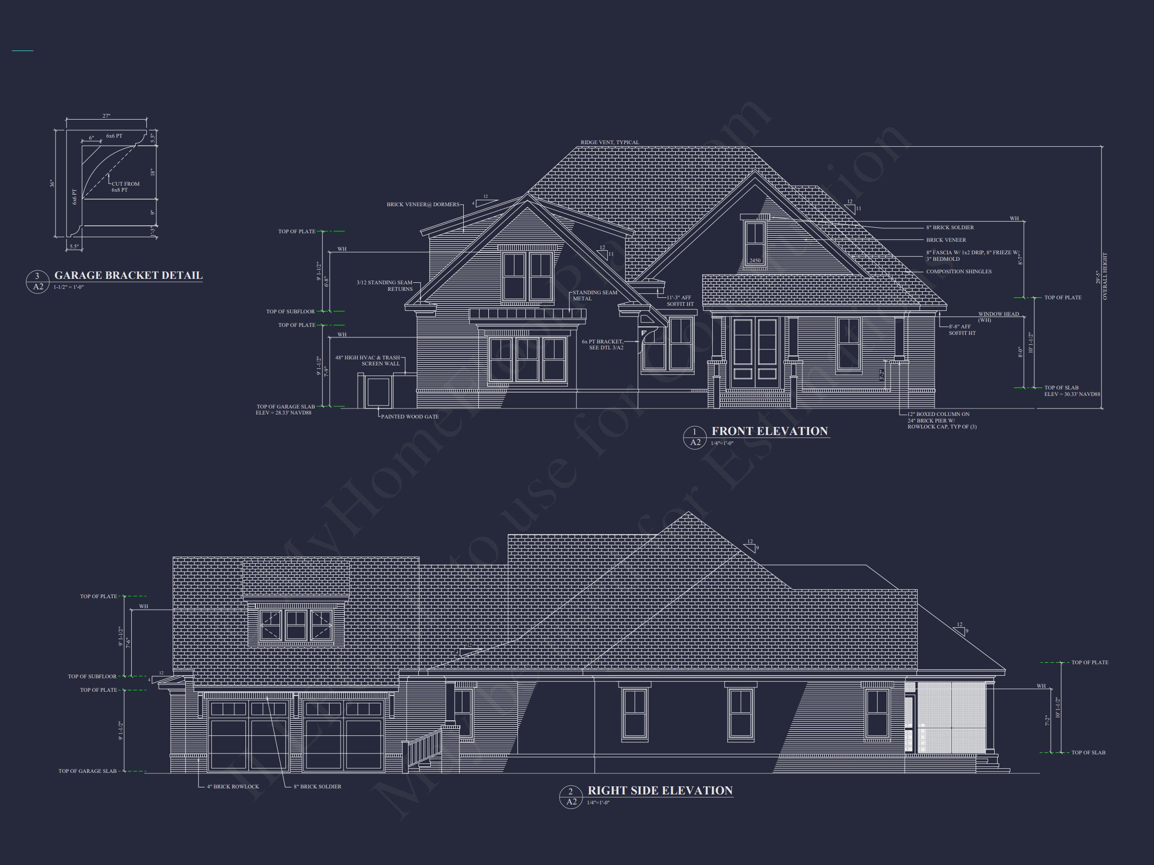 Modern Craftsman Home Plan with 1.5 Floors,CAD Designs,and Blueprint