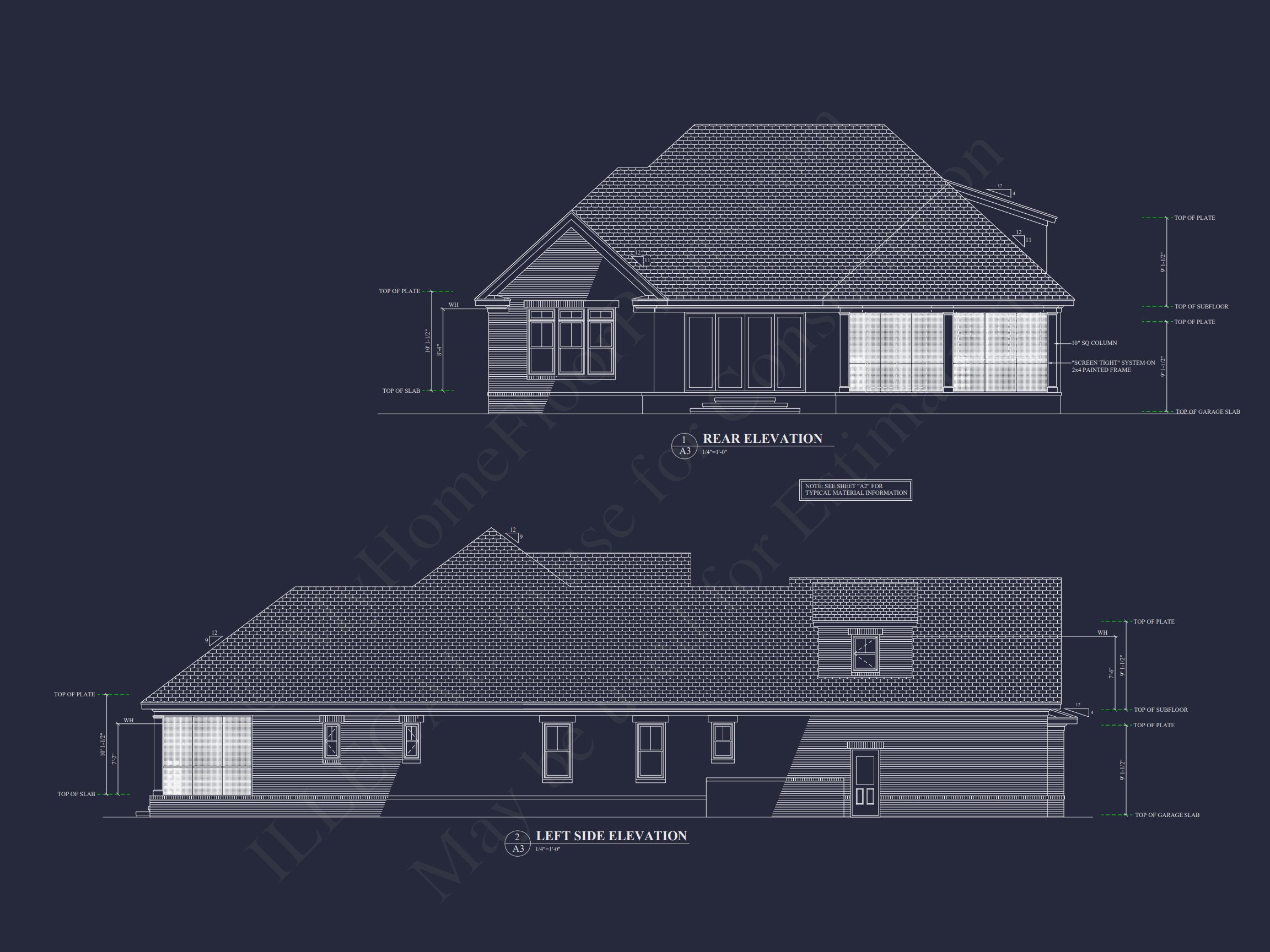Modern Craftsman Home Plan with 1.5 Floors,CAD Designs,and Blueprint