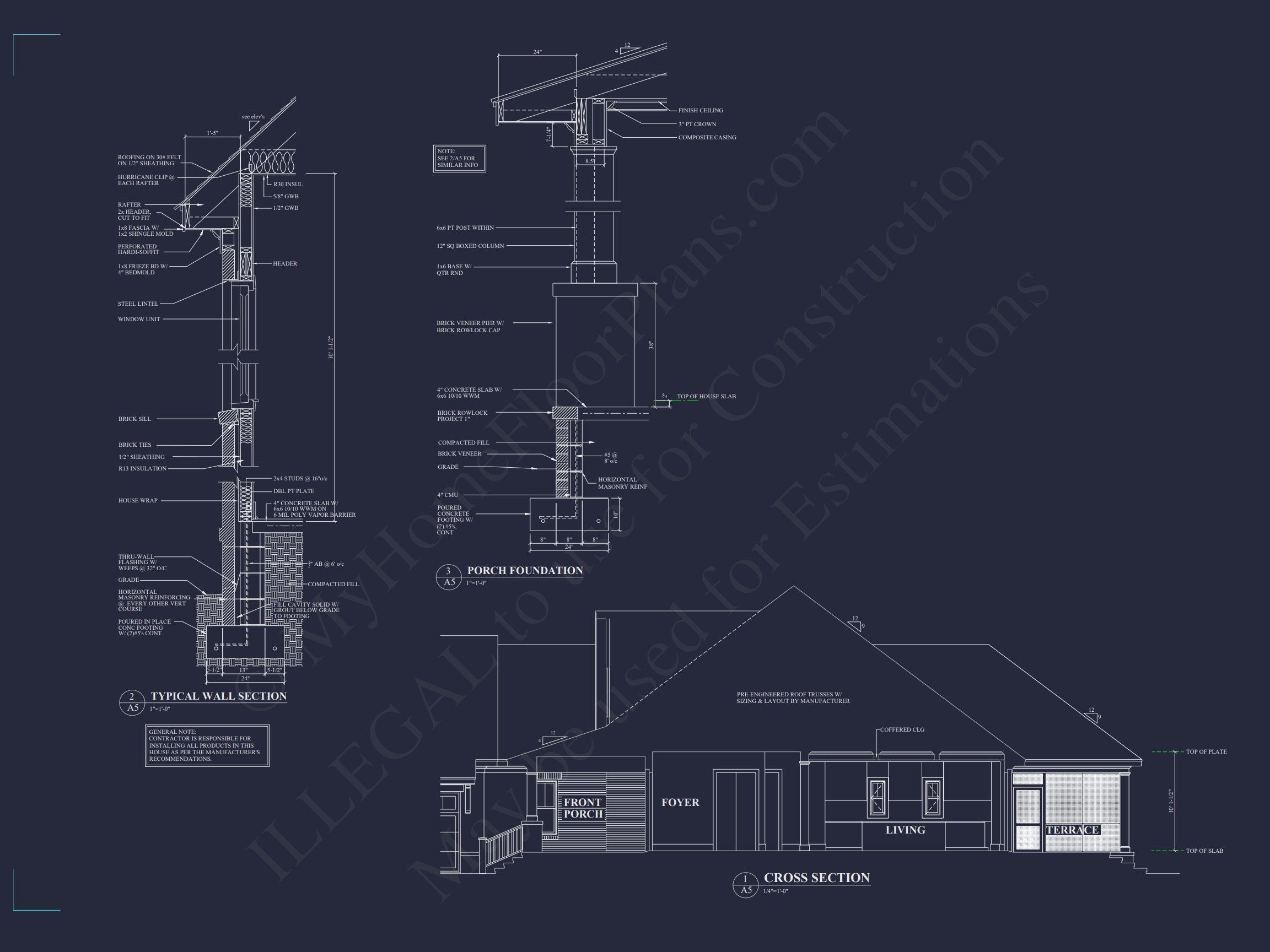 Modern Craftsman Home Plan with 1.5 Floors,CAD Designs,and Blueprint