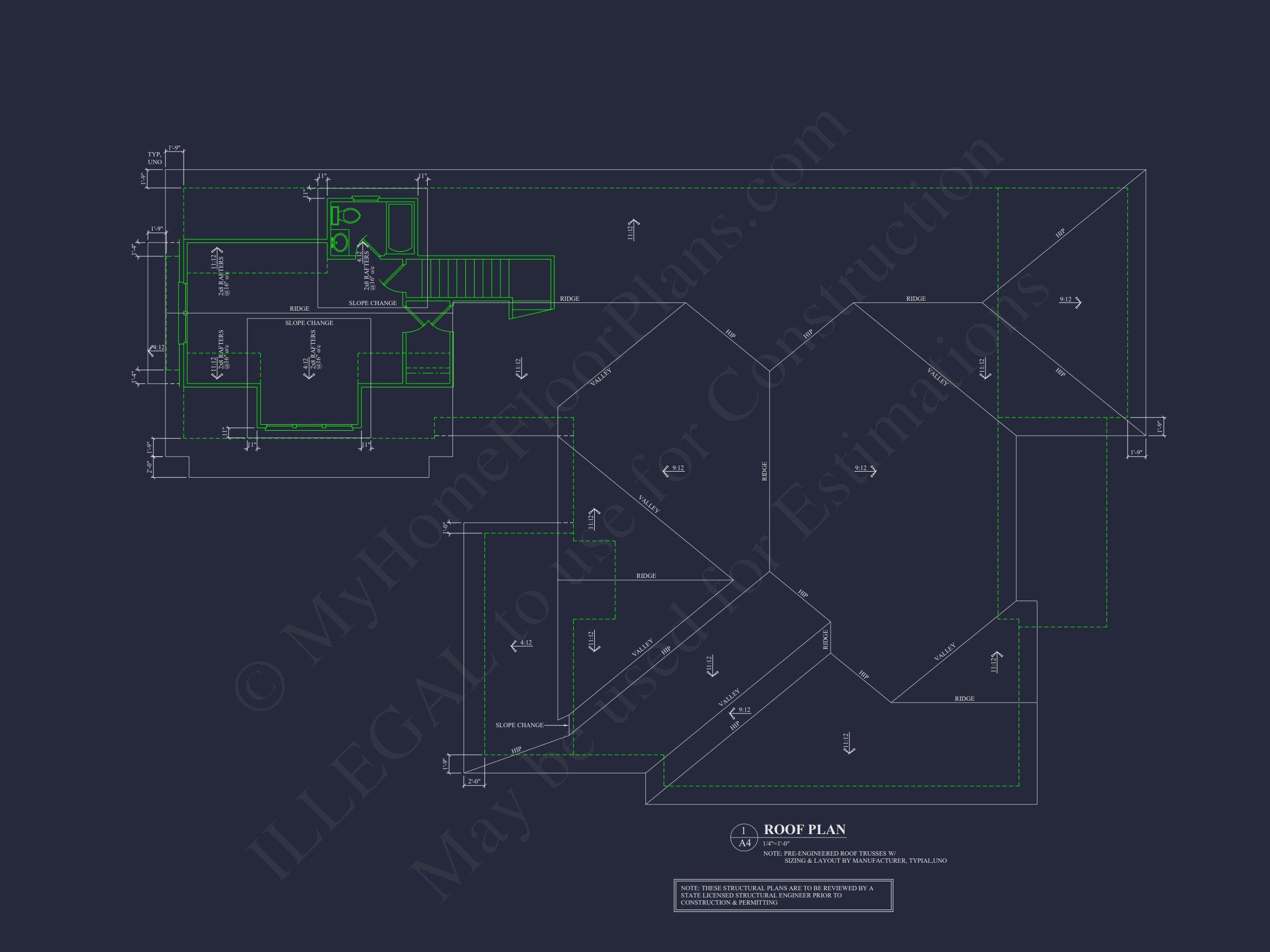 Modern Craftsman Home Plan with 1.5 Floors,CAD Designs,and Blueprint
