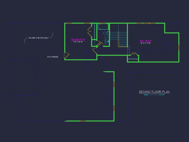 Modern Craftsman house Plan with 1.5 Stories and Open Floor Plan