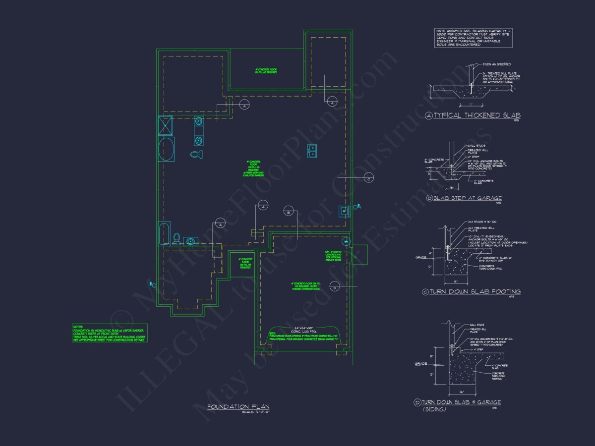 Modern Craftsman house Plan with 2 Floors & 3 Bedrooms
