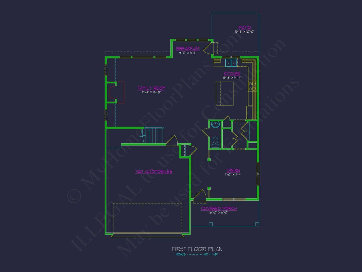 Modern Craftsman house Plan with 2 Floors & Detailed Blueprint