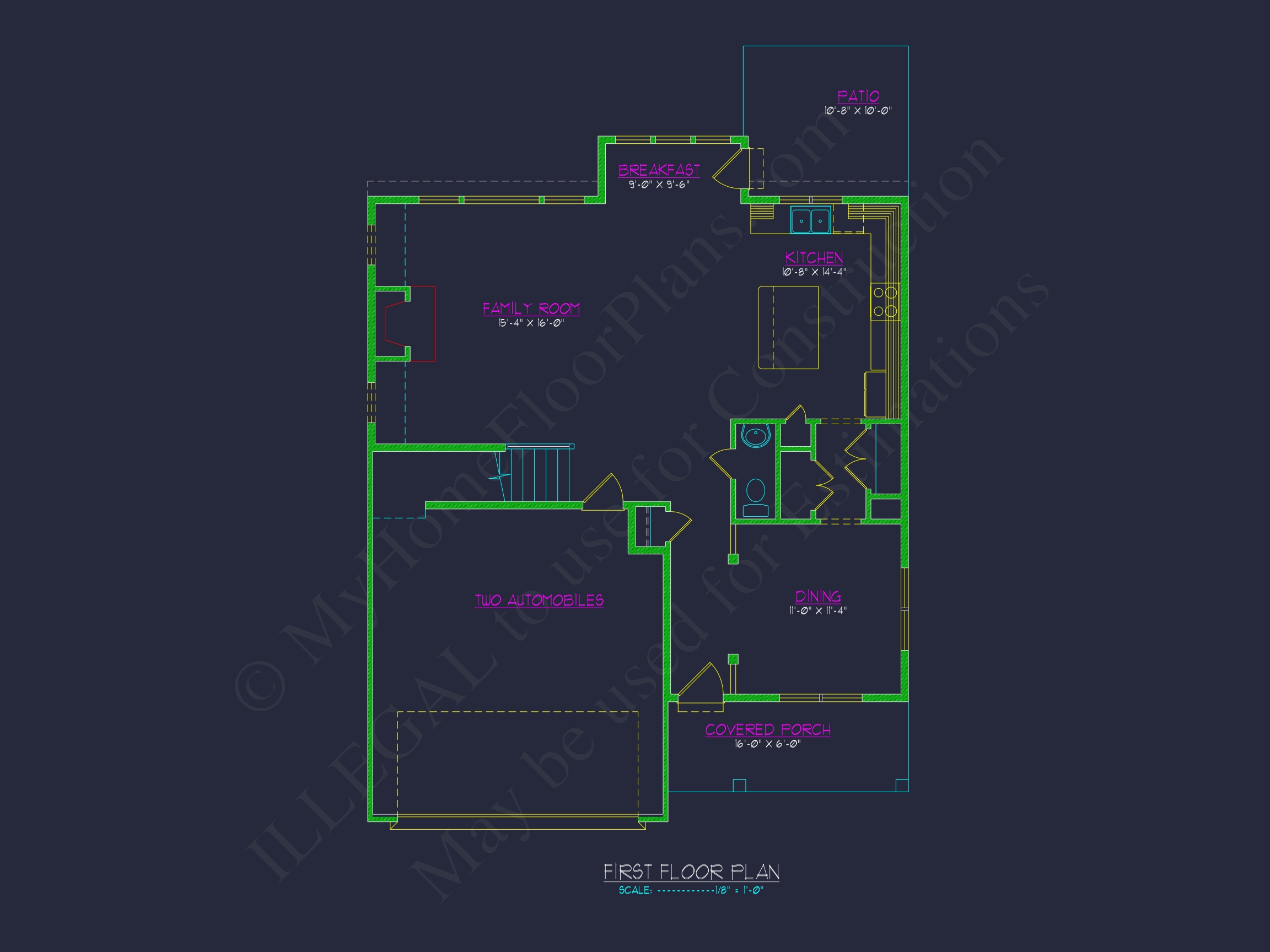 Modern Craftsman Home Plan with 2 Floors & Detailed Blueprint