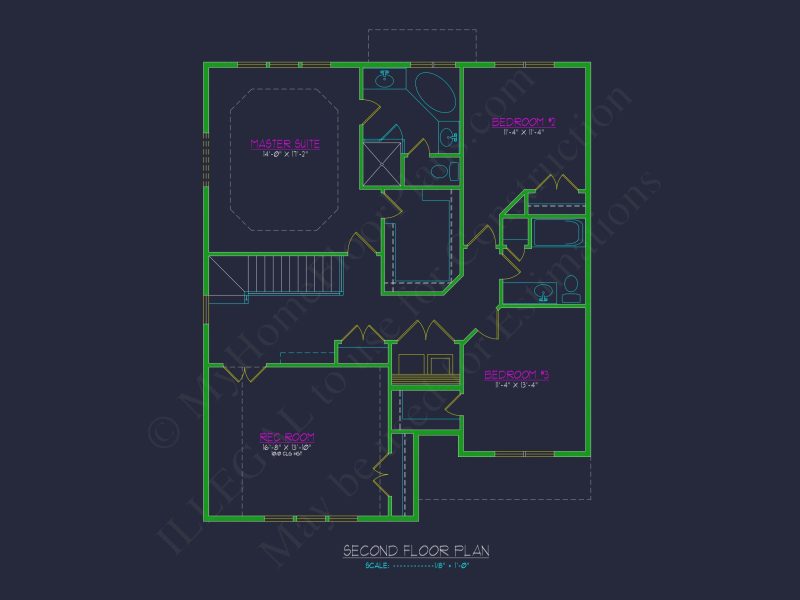 Modern Craftsman house Plan with 2 Floors & Detailed Blueprint
