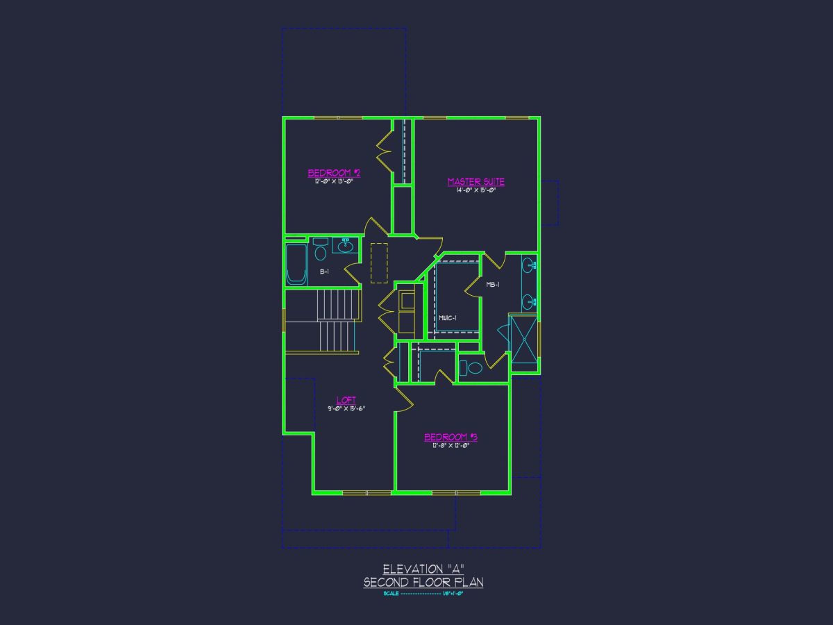 Modern Craftsman house Plan with 2 Floors & Detailed CAD Designs